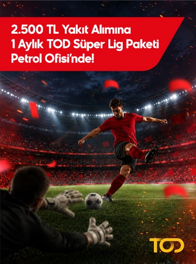 Petrol Ofisi'nden 2500 TL yakıt alımına TOD Süper Lig hediyesi