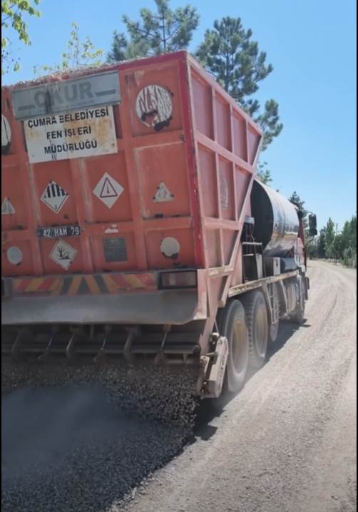 İçeri Çumra'da Doğalgaz Sonrası Yollarda Asfaltlama Çalışmaları Başladı