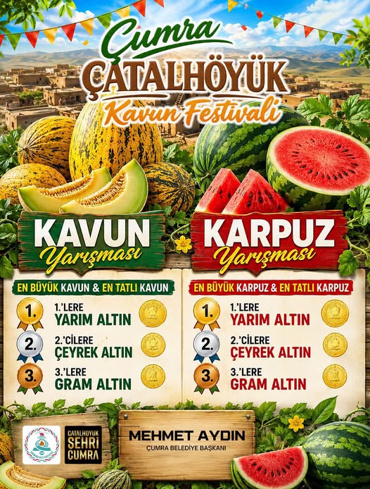 Çumra'nın En İyi Kavun ve Karpuzu Seçiliyor