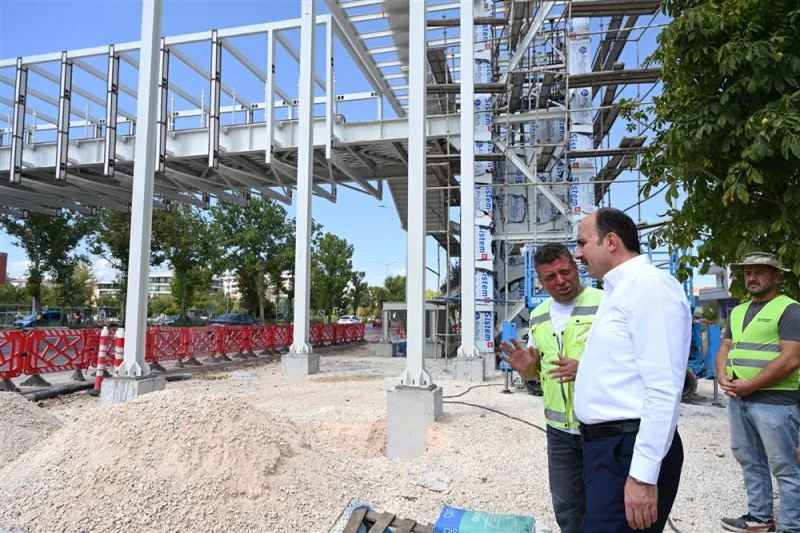 Yazır Tramvay Durağı’ndaki Yaya Üst Geçidinde Son Aşamaya Gelindi