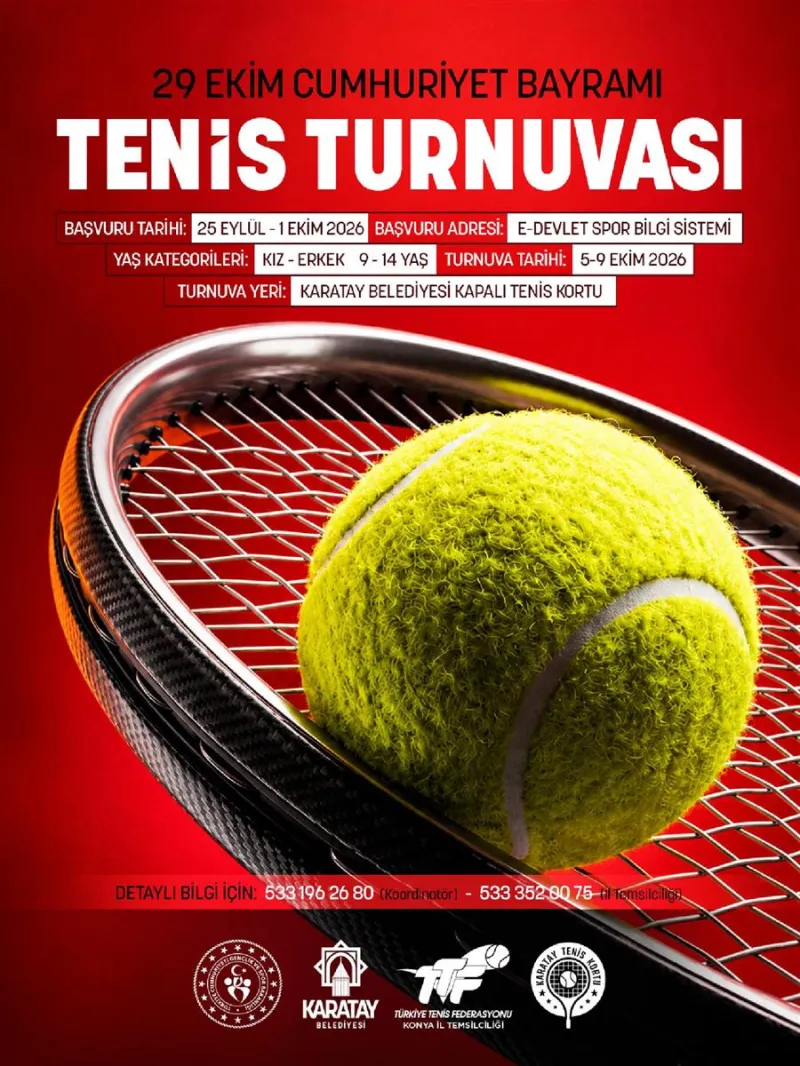 29 Ekim Cumhuriyet Bayramı Tenis Turnuvası İçin Başvurular Başladı