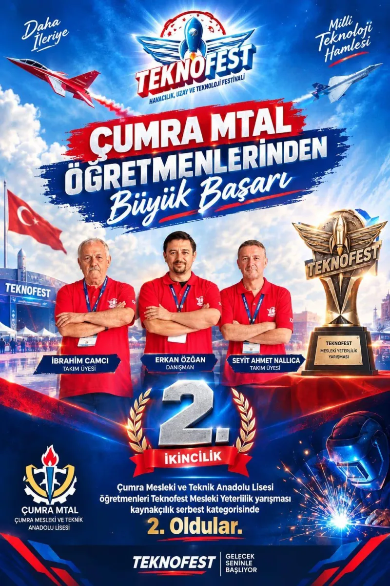 Çumra MTAL, TEKNOFEST’te Türkiye 2.’si oldu