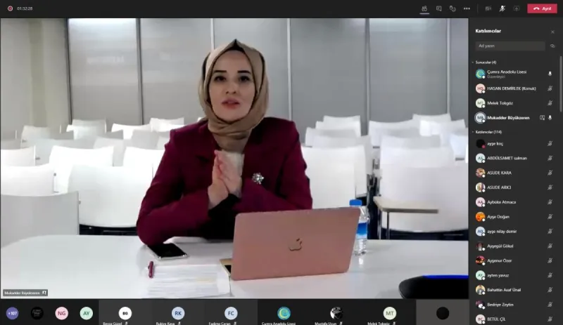 ÇUMRA ANADOLU LİSESİ SAĞLIKLI BESLENME İLE İLGİLİ ONLİNE KONFERANS DÜZENLEDİ