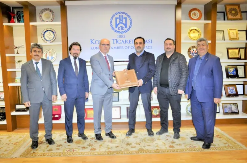 BELEDİYE BAŞKANI CANDAN VE ÇTSO BAŞKANI KURAL   KONYA TİCARET ODASI BAŞKANI ÖZTÜRK’Ü ZİYARET ETTİ