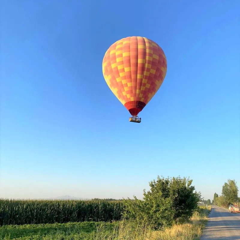 ÇATALHÜYÜKTE SICAK HAVA BALONU HAVALANDI