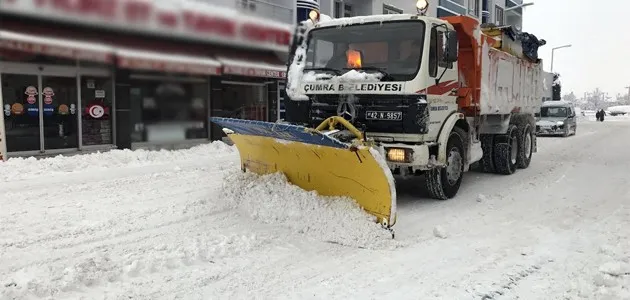 ÇUMRA’DA KAR MESAİSİ