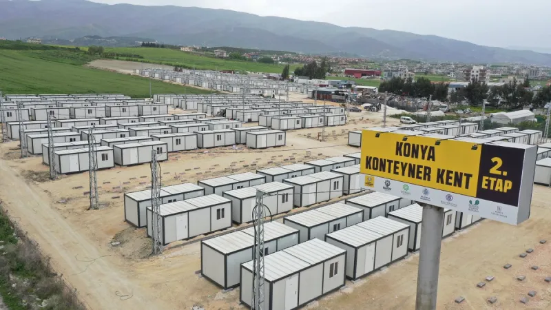 HATAY’DAKİ KONYA KONTEYNER KENTİN İKİNCİ ETABI HIZLA TAMAMLANIYOR
