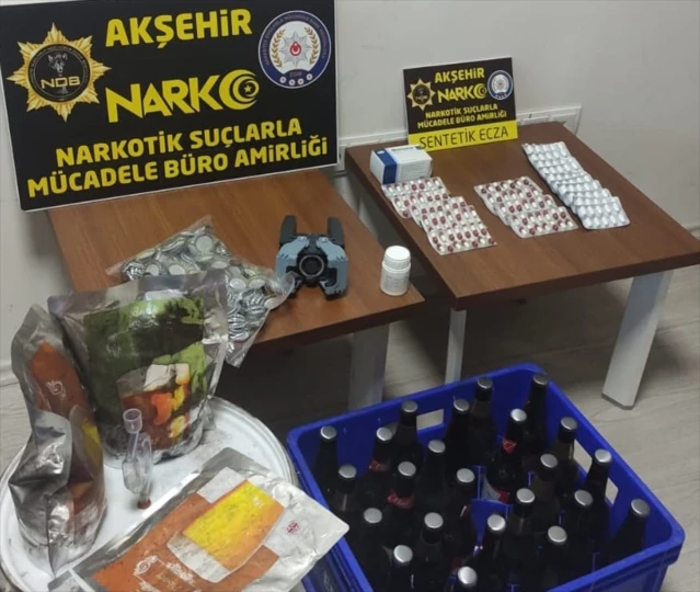 Akşehir'de Uyuşturucu ve Sahte İçki Operasyonunda Zanlı Tutuklandı