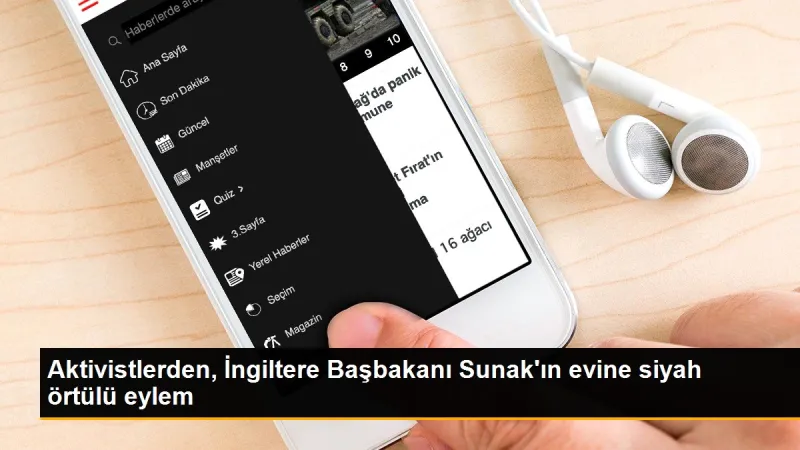 Aktivistlerden, İngiltere Başbakanı Sunak'ın evine siyah örtülü eylem