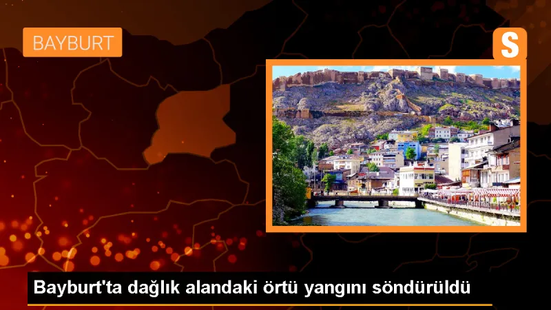 Bayburt'ta 350 dekarda etkili olan örtü yangını söndürüldü