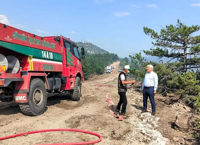 Bolu Göynük'te Orman Yangınına Havadan ve Karadan Müdahale Ediliyor