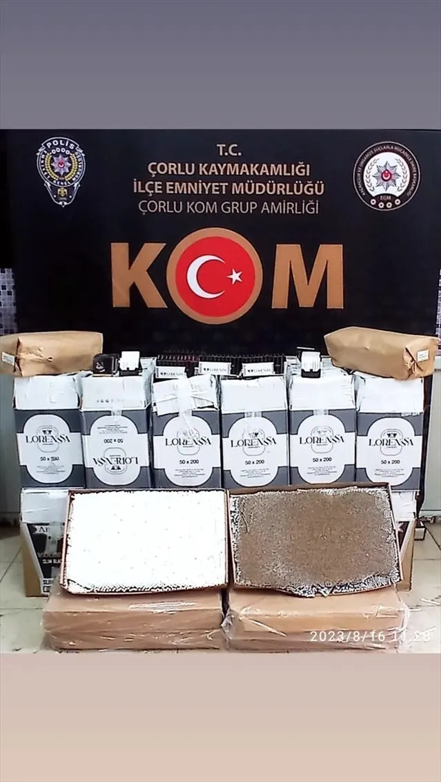 Çorlu'da 145 Bin Makaron Ele Geçirildi