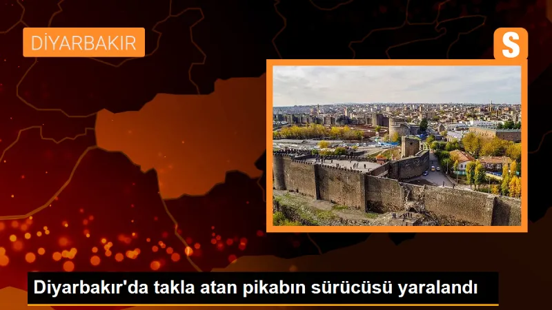 Diyarbakır'da takla atan pikabın sürücüsü yaralandı