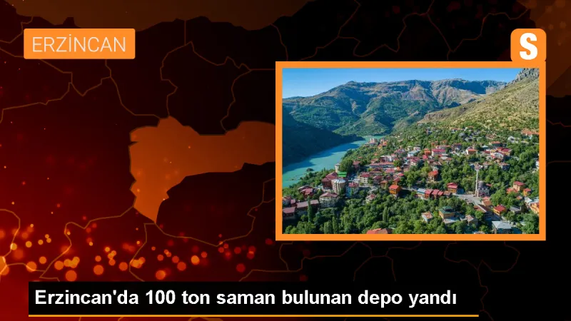Erzincan'da 100 Ton Samanın Bulunduğu Depoda Yangın Çıktı