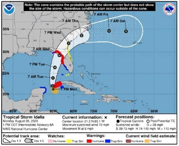 Florida, Idalia Kasırgası'na karşı hazırlıklarını arttırıyor