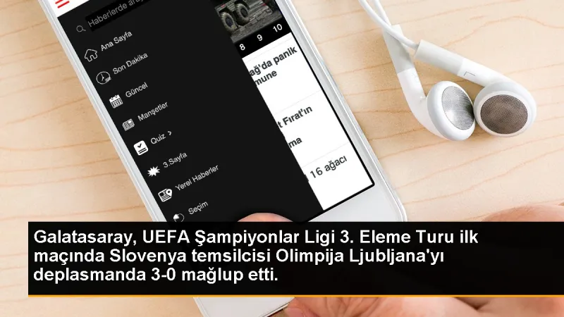 Galatasaray, UEFA Şampiyonlar Ligi 3. Eleme Turu ilk maçında Slovenya temsilcisi Olimpija Ljubljana'yı deplasmanda 3-0 mağlup etti.