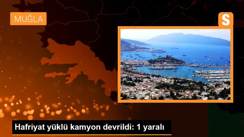 Hafriyat yüklü kamyon devrildi: 1 yaralı