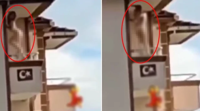 İstanbul'da bir kadın balkonda çırılçıplak twerk yaptı