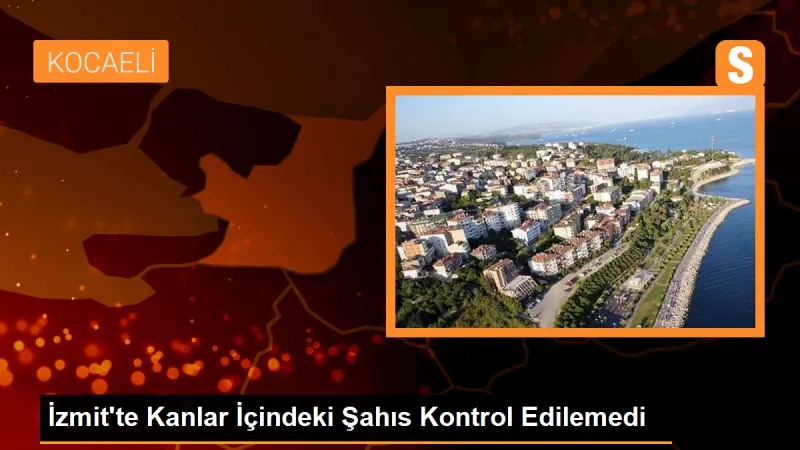 İzmit'te Kanlar İçindeki Şahıs Yön Levhasına Tekme Attı