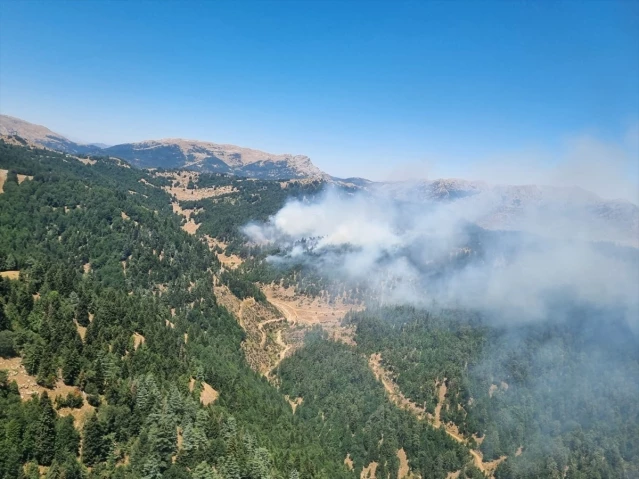 Kahramanmaraş'ın Andırın ilçesinde orman yangınına müdahale
