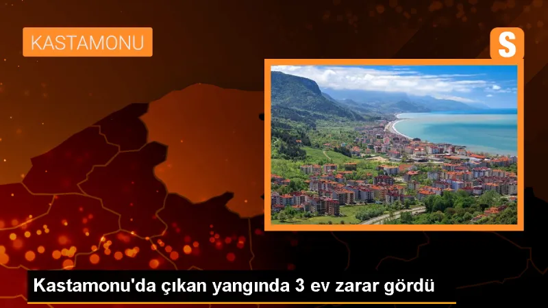 Kastamonu Tosya'da çıkan yangında 2 ev tamamen yandı