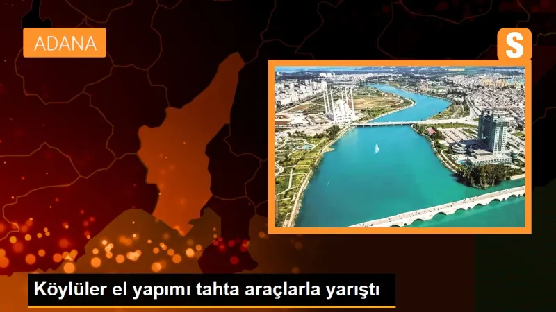 Köylüler el yapımı tahta araçlarla yarıştı