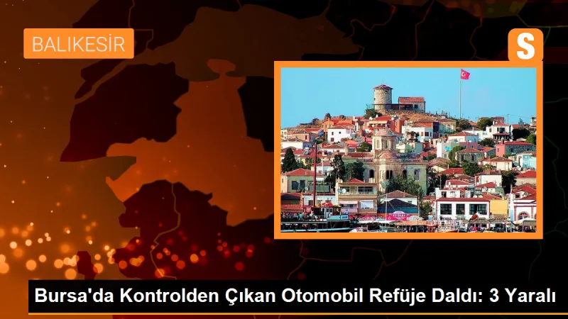 Mustafakemalpaşa'da Kontrolden Çıkan Otomobil Refüje Daldı: 3 Yaralı
