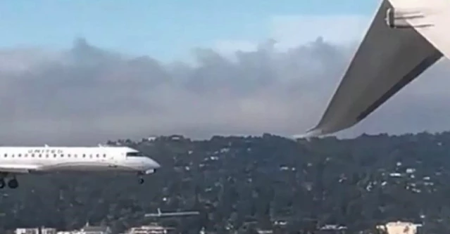 San Francisco Havalimanı'nda ilginç uçak görüntüsü