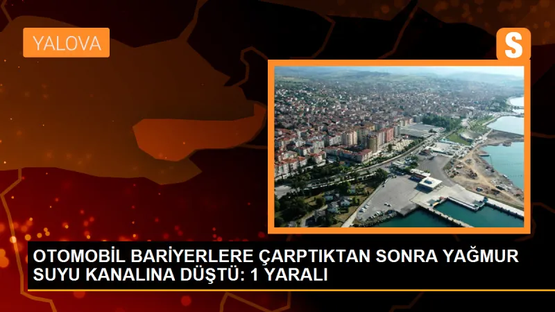 Yalova'da Otomobil Yol Kenarındaki Bariyerlere Çarptı