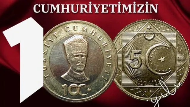 Türkiye Cumhuriyeti'nin 100. Yılı İçin 5 TL Madeni Para Basıldı