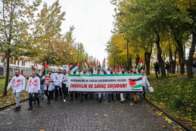 Diyarbakır ve Siirt'te hekimler Gazze için 'sessiz yürüyüş' düzenledi