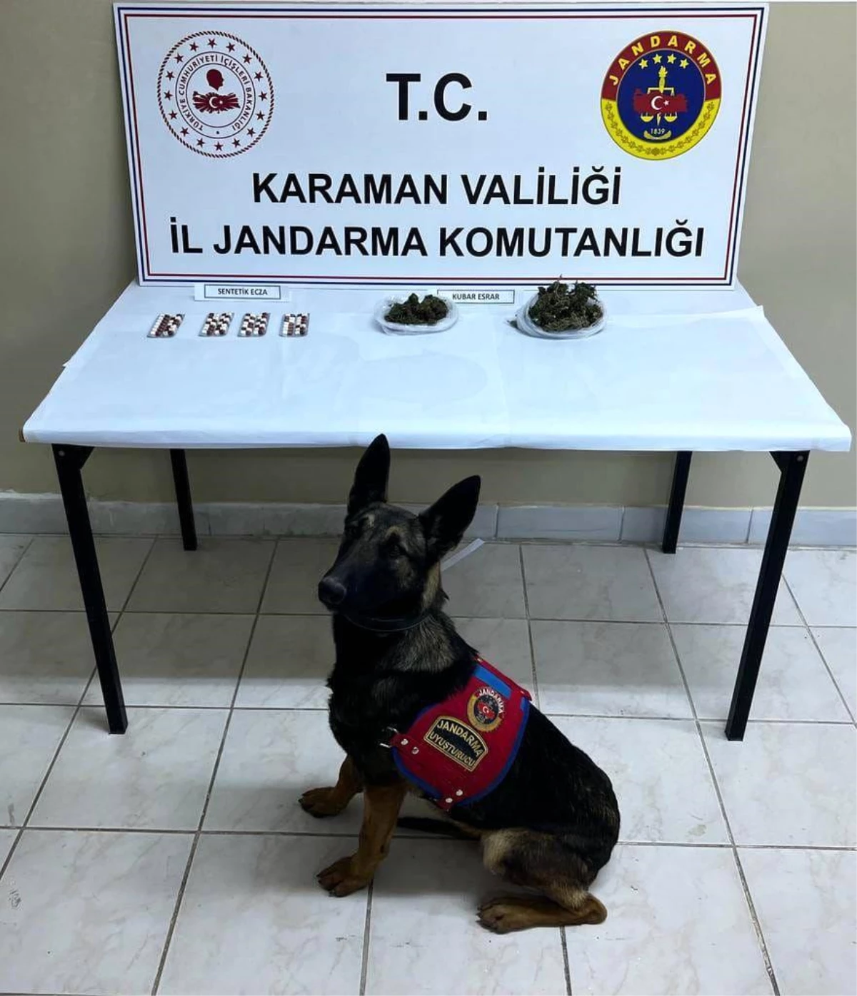 Karaman'da Narkotik Köpeğiyle Yapılan Aramada Uyuşturucu Ele Geçirildi