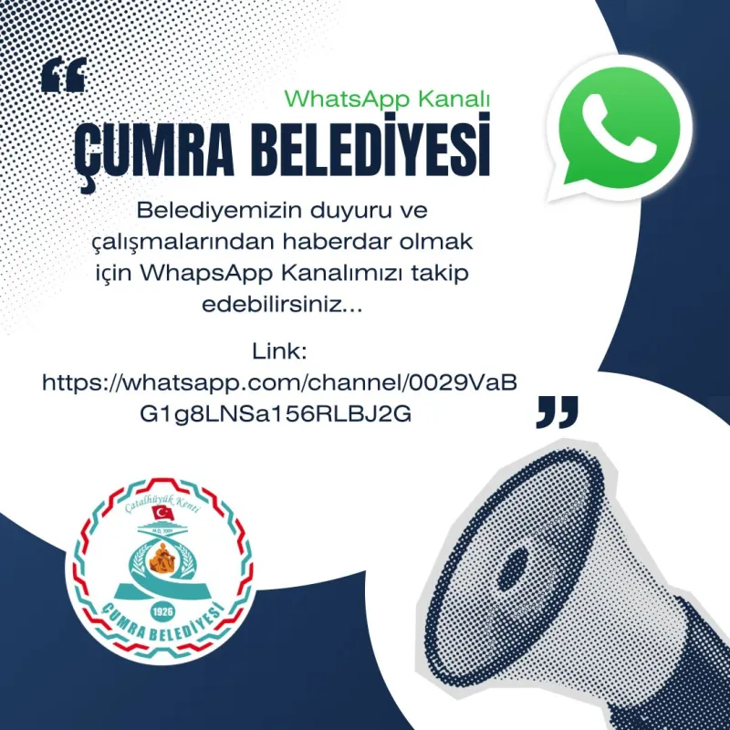ÇUMRA BELEDİYESİ'NDEN HIZLI İLETİŞİM İÇİN WHATSAPP HATTI