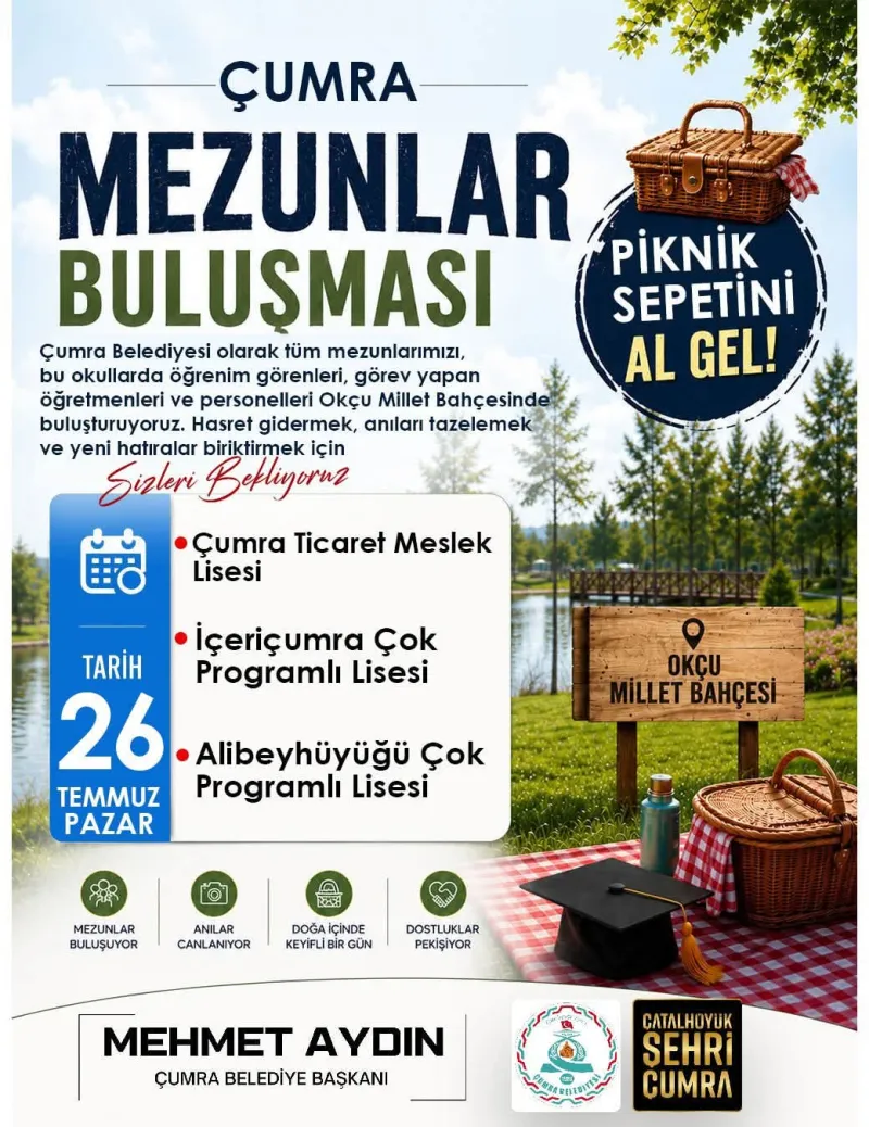 Çumra Mezunlar Buluşması: Geçmişin Hatıraları Okçu Millet Bahçesi'nde Canlanıyor - 2