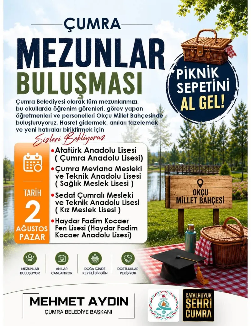 Çumra Mezunlar Buluşması: Geçmişin Hatıraları Okçu Millet Bahçesi'nde Canlanıyor - 3