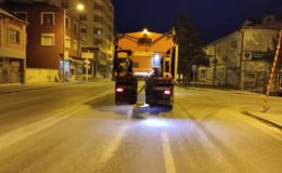 Çumra’da Yol Tuzlama Çalışmaları Devam Ediyor.