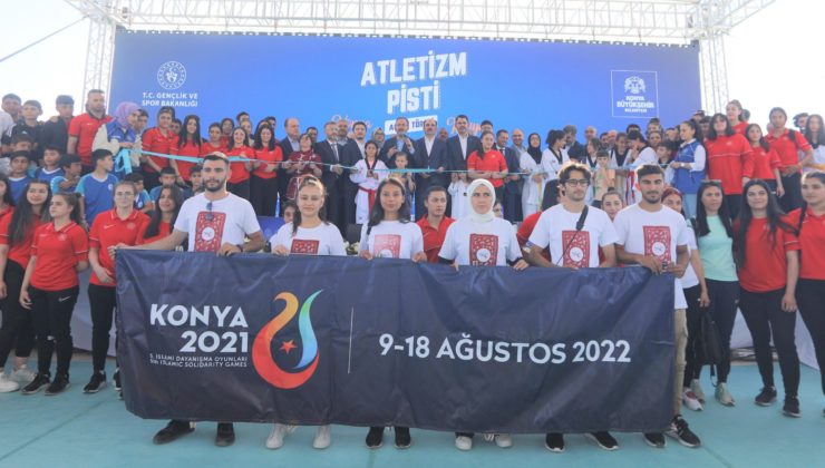 KONYA’DA İSLAMİ DAYANIŞMA OYUNLARI KAPSAMINDA DÜNYA STANDARTLARINA UYGUN ATLETİZM PİST AÇILIŞI YAPILDI 1 KONYA’DA İSLAMİ DAYANIŞMA OYUNLARI KAPSAMINDA DÜNYA STANDARTLARINA UYGUN ATLETİZM PİST AÇILIŞI YAPILDI