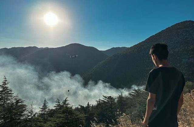 Akseki’de çıkan orman yangınında 10 dönüm alan zarar gördü