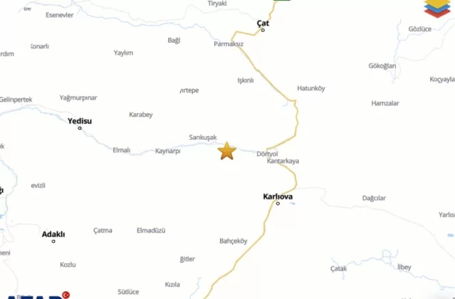 Bingöl’ün Karlıova ilçesinde 4.3 büyüklüğünde deprem