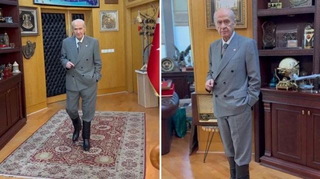 Çizmelerini giyen MHP lideri Bahçeli, ‘Kıbrıs Türk’tür’ notuyla video paylaştı