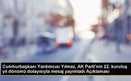 Cumhurbaşkanı Yardımcısı Yılmaz, AK Parti’nin 22. kuruluş yıl dönümü dolayısıyla mesaj yayımladı Açıklaması