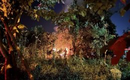 Düzce’de bahçede çıkan yangın büyümeden söndürüldü