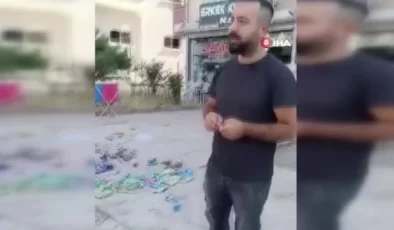 Eksik mal aldığını iddia eden esnaf, gelen malı sokağa döktü