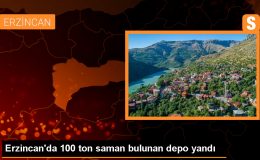 Erzincan’da 100 Ton Samanın Bulunduğu Depoda Yangın Çıktı
