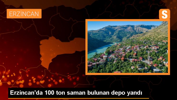 Erzincan’da 100 Ton Samanın Bulunduğu Depoda Yangın Çıktı