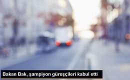 Gençlik ve Spor Bakanı Osman Aşkın Bak, Türkiye Güreş Federasyonu Başkanı Şeref Eroğlu ve şampiyon güreşçileri kabul etti