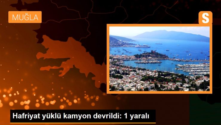 Hafriyat yüklü kamyon devrildi: 1 yaralı