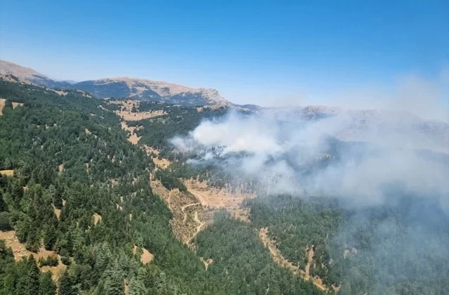 Kahramanmaraş’ın Andırın ilçesinde orman yangınına müdahale