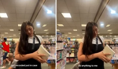 Kırtasiyede bir kadına arkadan yaklaşıp kalçalarını koklamaya çalışan adam tutuklandı