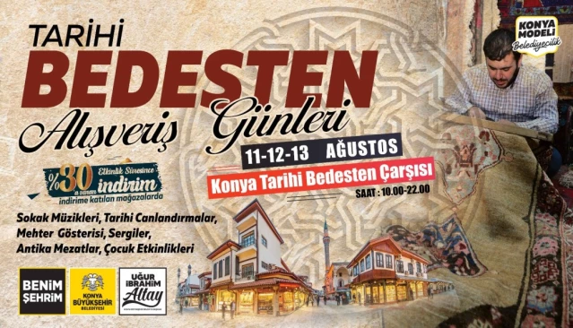 Konya Büyükşehir Belediyesi Tarihi Bedesten Alışveriş Günleri'ni Düzenliyor 1 Konya Büyükşehir Belediyesi Tarihi Bedesten Alışveriş Günleri’ni Düzenliyor